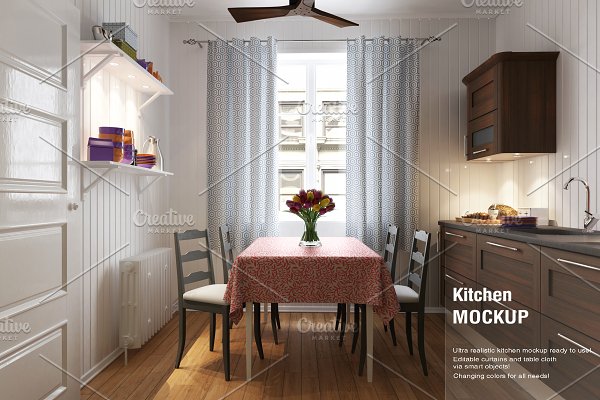 Download Kitchen Curtain Mock-up