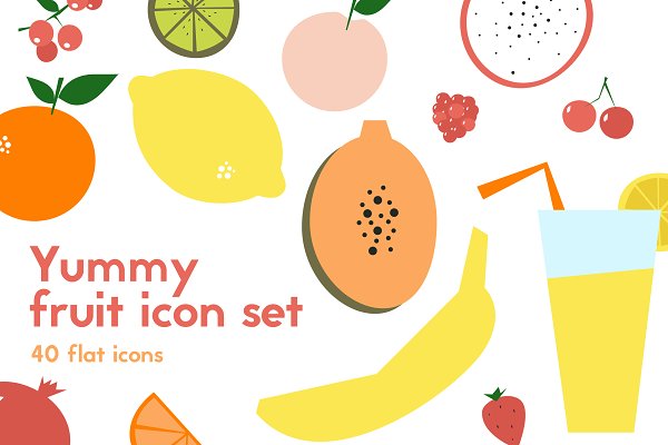 Download Cute fruit icons - Vector