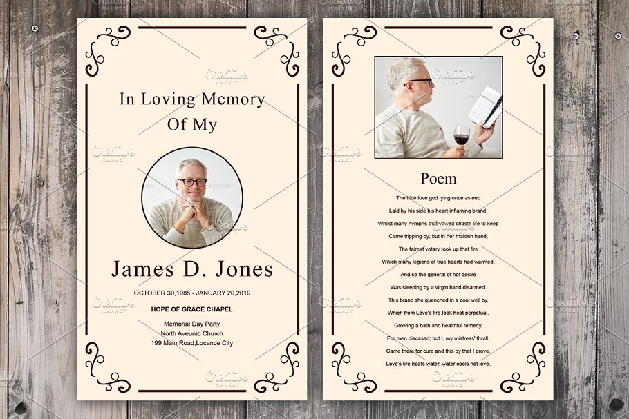 Download Funeral Prayer Card Template