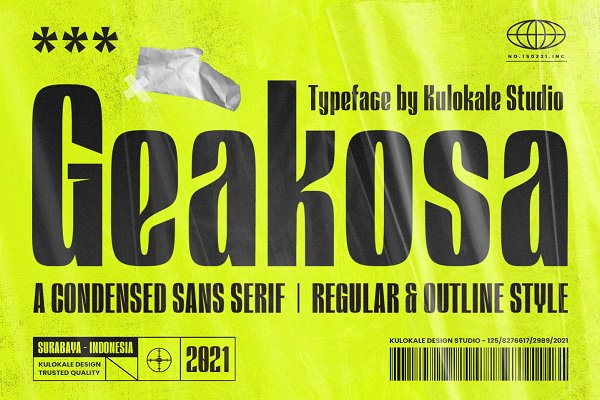 Download Geakosa - Condensed Sans Serif Font
