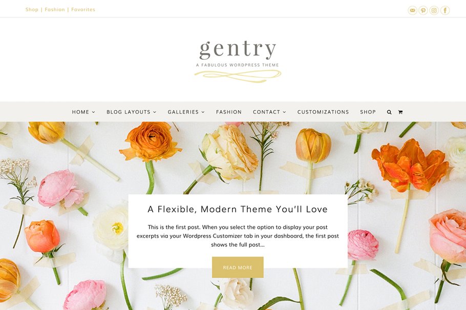 Download Gentry Feminine WordPress Theme