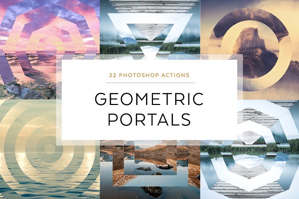 Download Geometric Portals Photoshop Actions