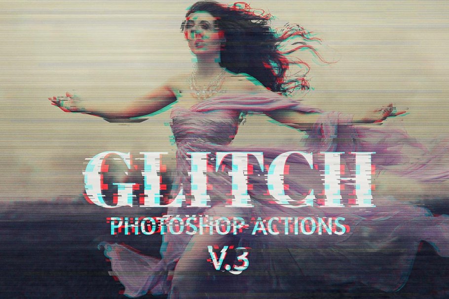 Download Glitch Photoshop PSD Template V.3