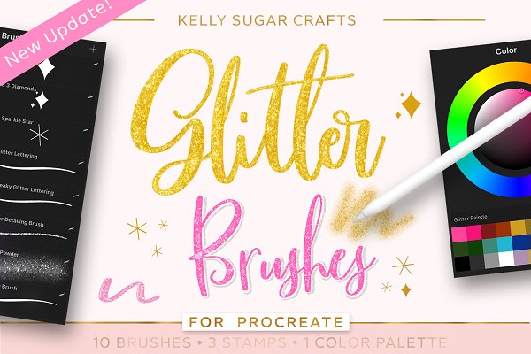 Download Glitter Procreate Lettering Pack