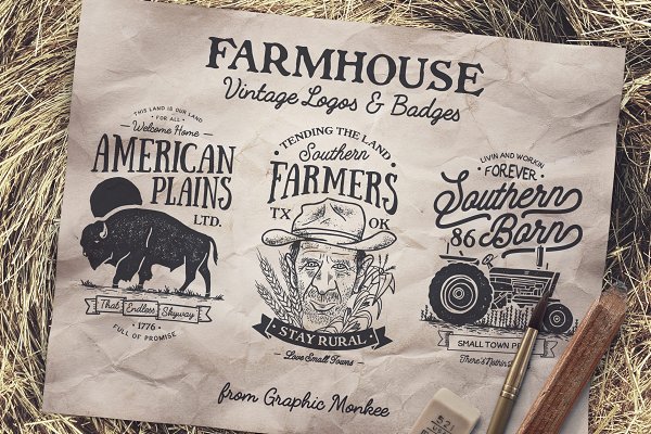 Download Farmhouse Vintage Badges and Logos