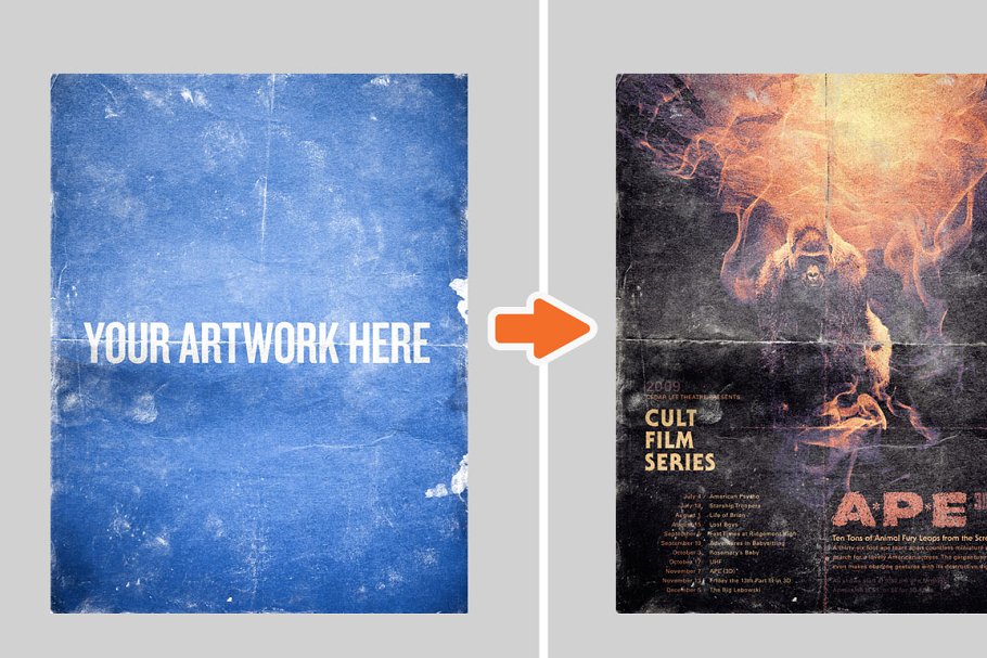 Download Distressed Poster Mockup Templates