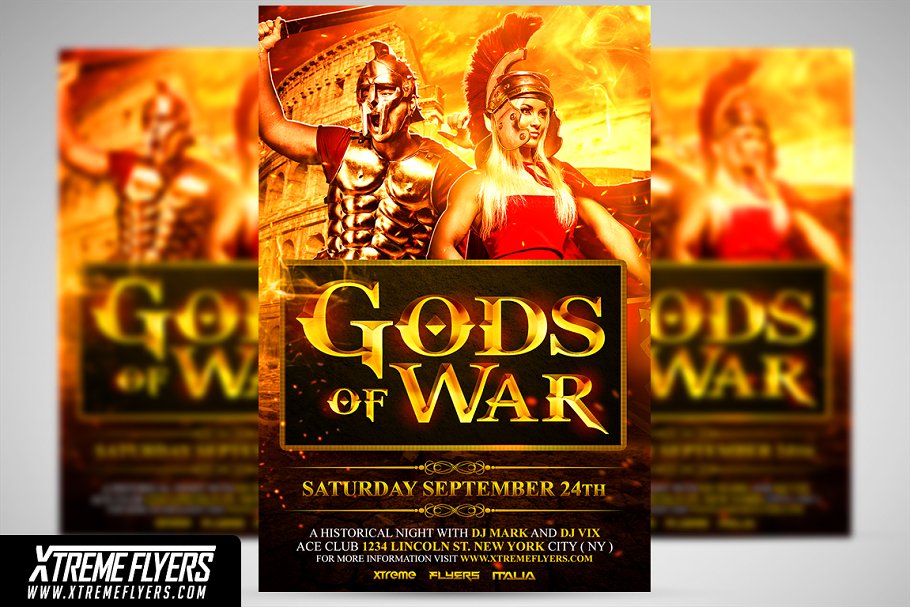Download Gods Of War Flyer Template