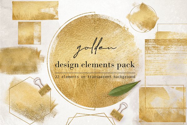 Download 22 Gold foil design elements