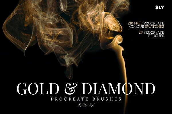 Download Gold & Diamonds Procreate Brushes