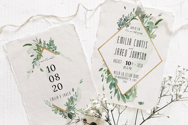 Download Gold & Greenery Wedding Suite