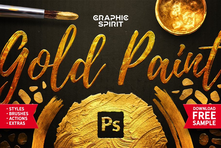Download TOOLKIT Gold Paint Effect Photoshop