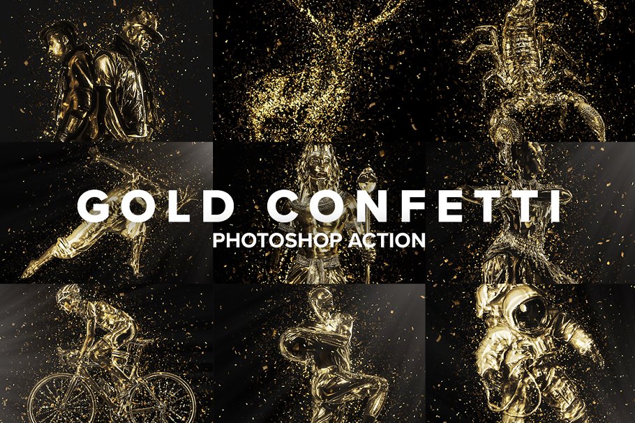 Download Gold Confetti Photoshop Action