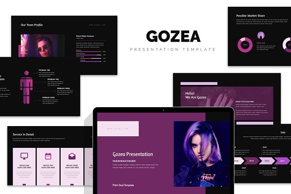 Download Gozea : Purple Pitch Deck Keynote