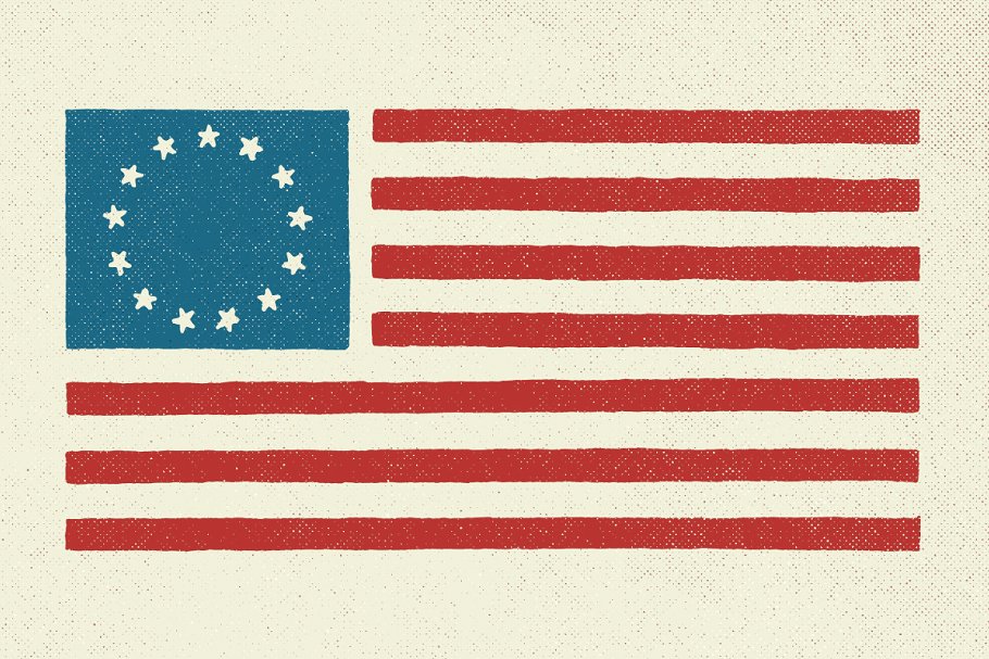 Download 5 Hand Illustrated US Flags