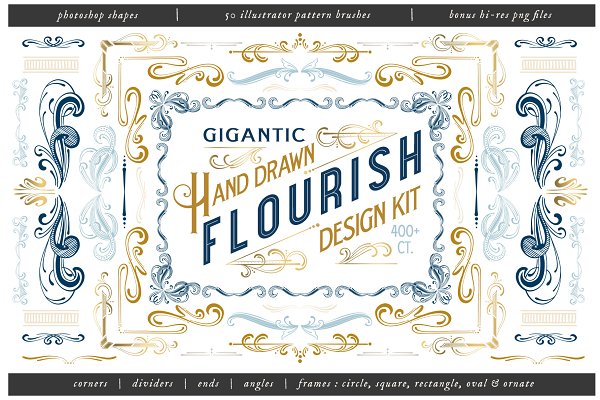 Download Hand Drawn Flourish Design Kit