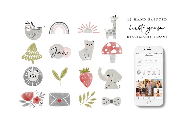 Download Watercolor Instagram Highlight Icons