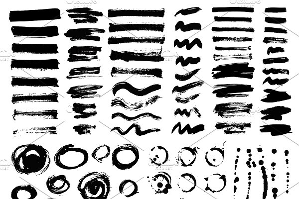 Download Vector large set of brush strokes
