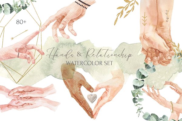 Download Hands & Relationship Watercolor Set