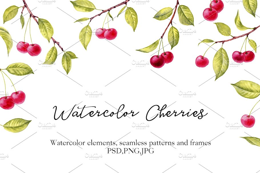 Download Watercolor Cherries