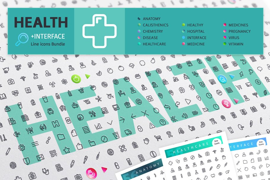 Download Health 700+ Line Icons Bundle