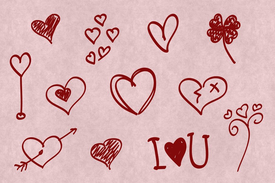 Download Hand Drawn Heart Shapes