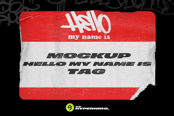 Download Mockup Hello my name is tag