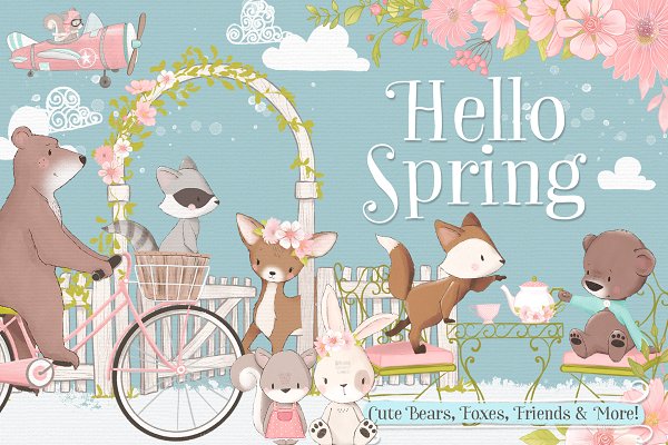 Download Cute Spring Woodland Animal Clipart