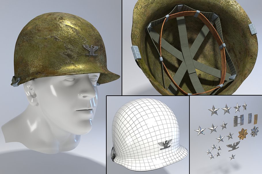 Download USA Army Helmet from Korea War