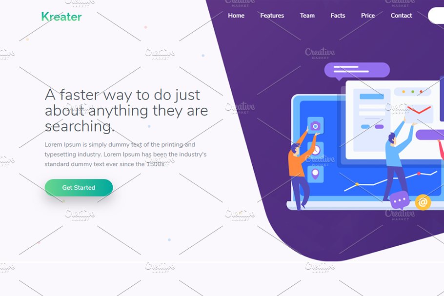 Download Kreater - Startup Landing Page