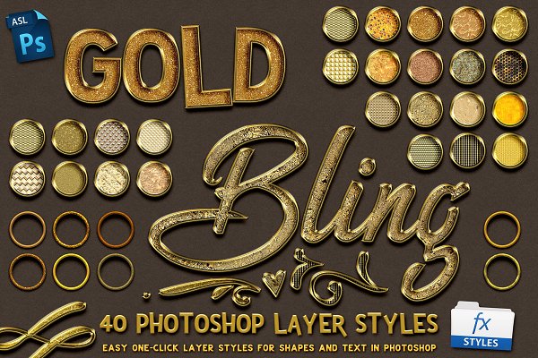 Download Gold Bling Photoshop Layer Styles