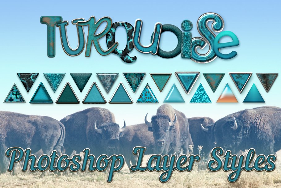 Download 20 Turquoise Photoshop Layer Styles