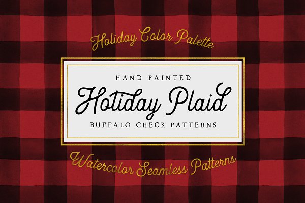 Download Holiday Hand Painted Buffalo Check