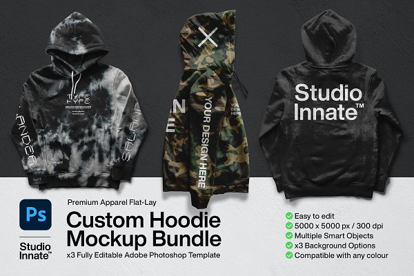 Download Custom Hoodie Mockup Bundle