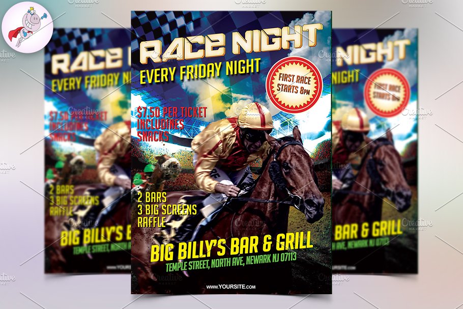 Download Horse Race Night Flyer Template