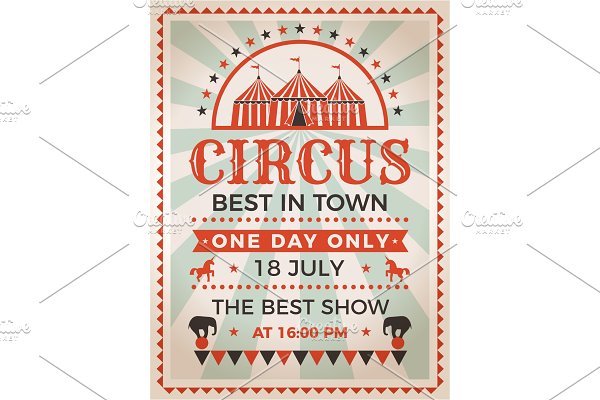 Download Retro poster invitation for circus