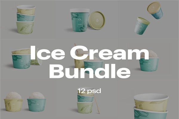 Download Ice Cream Packaging Mockup Bundle