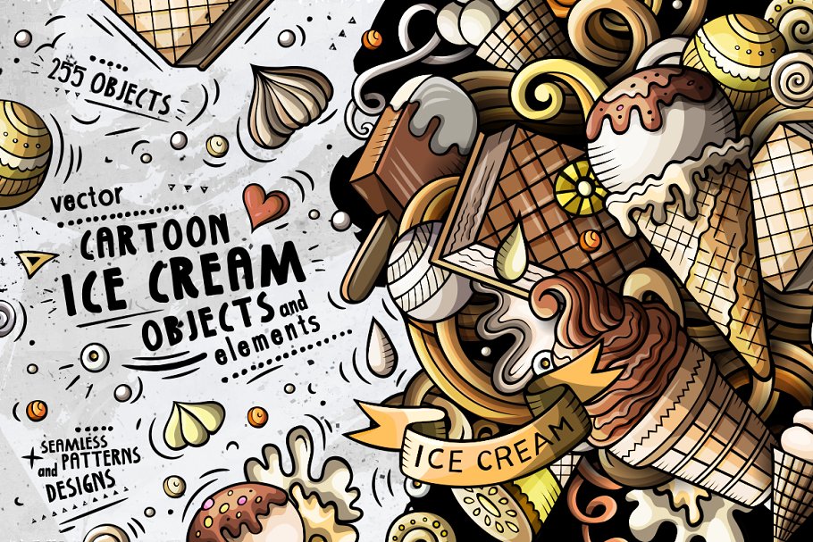 Download Ice Cream Cartoon Doodle Big Pack