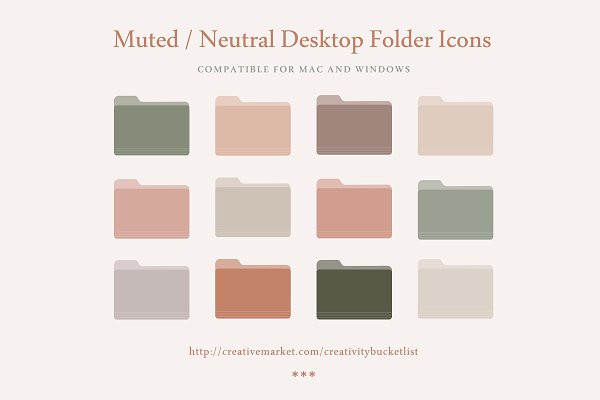 Download Muted / Neutral Desktop Folder Icons
