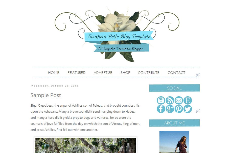 Download Southern Belle Blogger Template