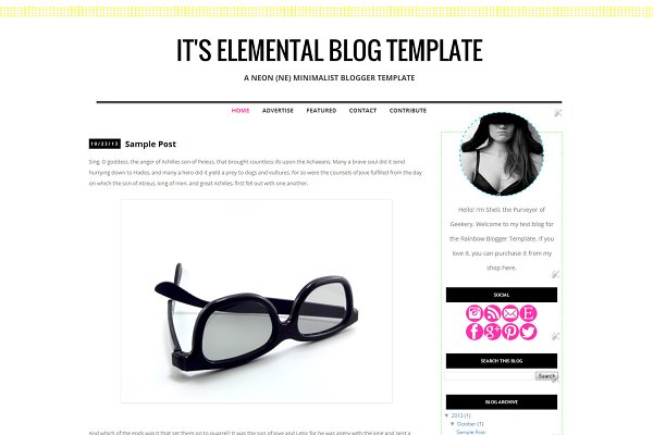 Download It's Elemental Blogger Template