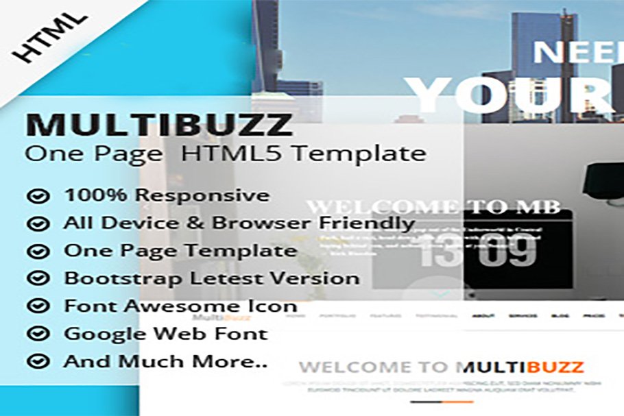 Download MULTIBUZZ ONE PAGE HTML5 TEMPLATE