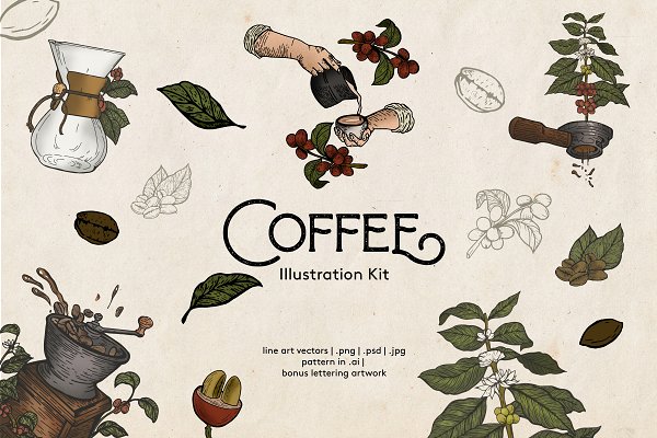 Download Coffee Illustration ( vintage style)