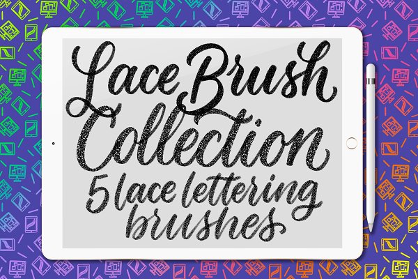 Download 5 lace Procreate lettering brushes