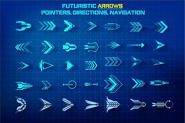 Download Set of futuristic arrows