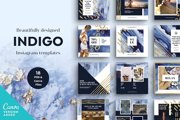 Download INDIGO Instagram Template Set