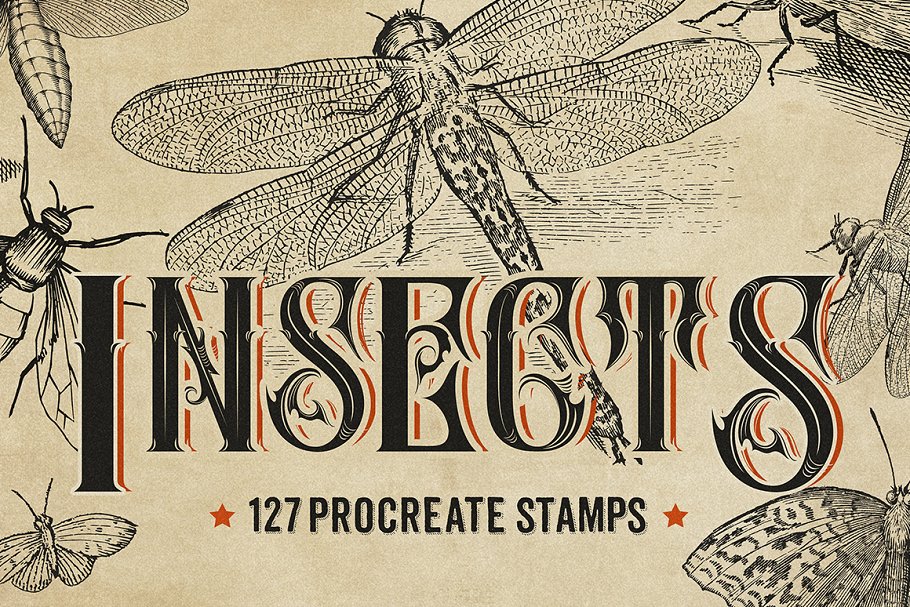 Download 127 Procreate Insects stamps brushes