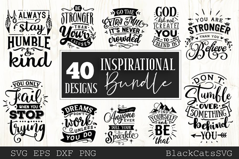Download Inspirational Bundle SVG 40 designs