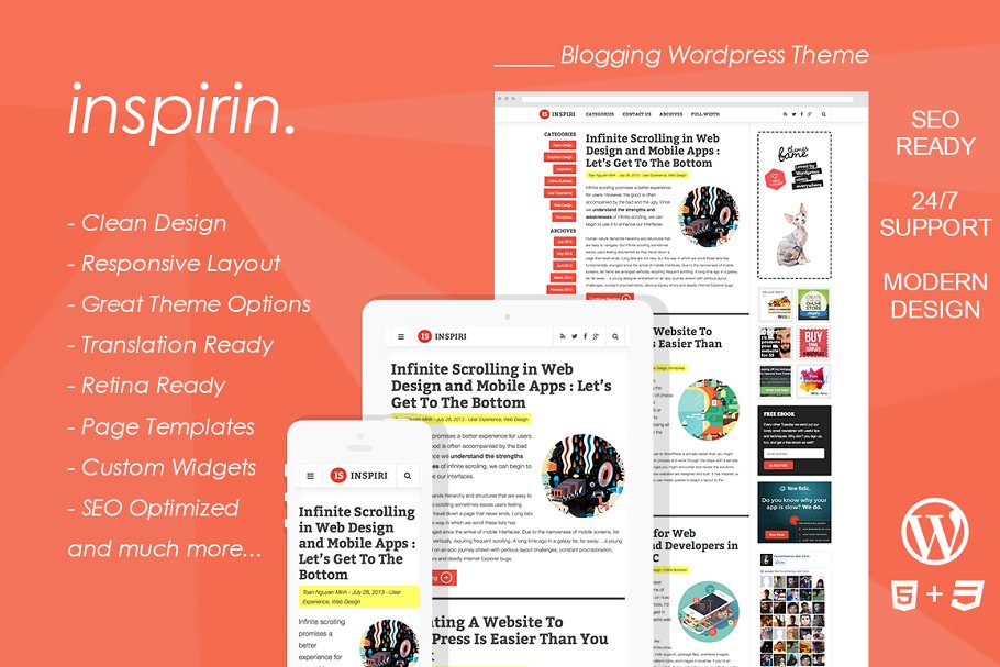 Download Inspirin : Blogging Wordpress Theme