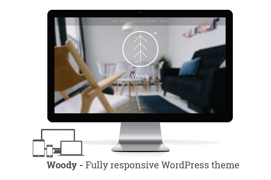 Download Woody - Minimal portfolio WP theme