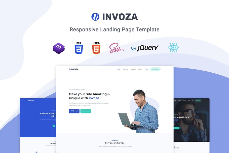 Download Invoza - React Landing Page Template